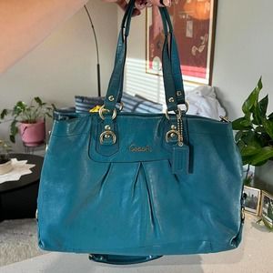 Coach Ashley Turquoise Carryall Purse